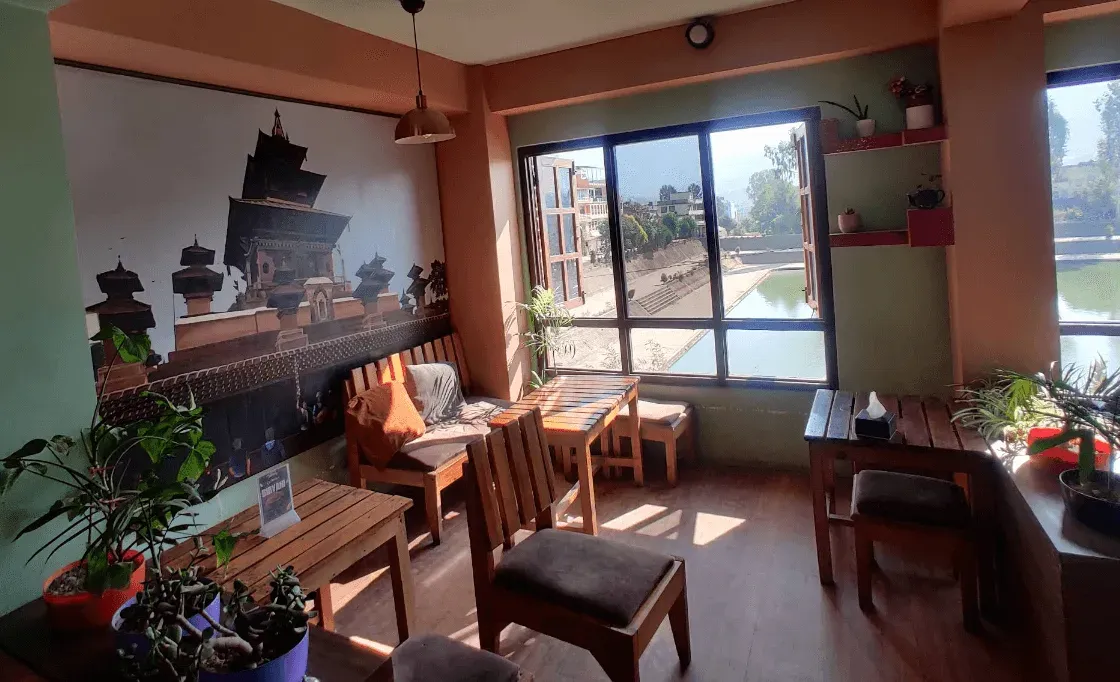 Cafe ambiance near Siddha Pokhari